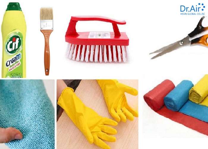 Chuẩn bị dụng cụ cho cách vệ sinh máy hút ẩm đơn giản