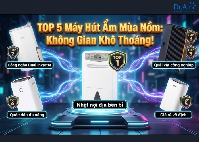 Top 5 máy hút ẩm công nghệ mới nhất 2026 đáng đầu tư