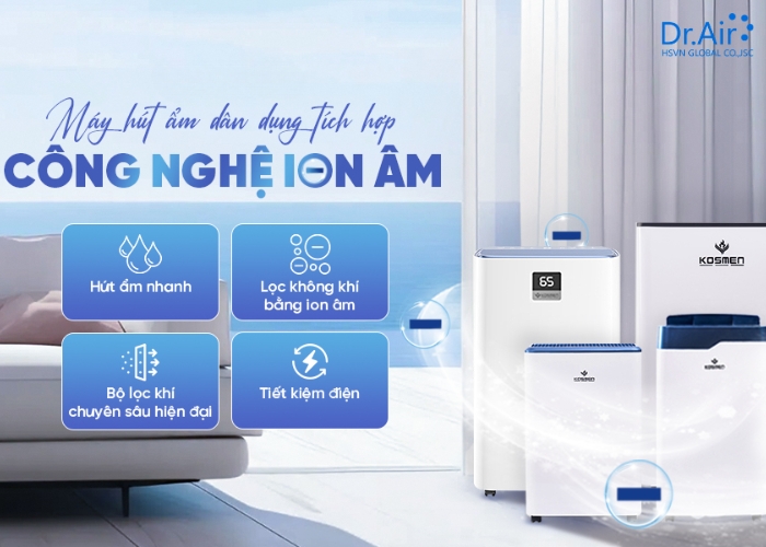 Lợi ích vượt trội của máy hút ẩm tạo ion âm đối với sức khỏe