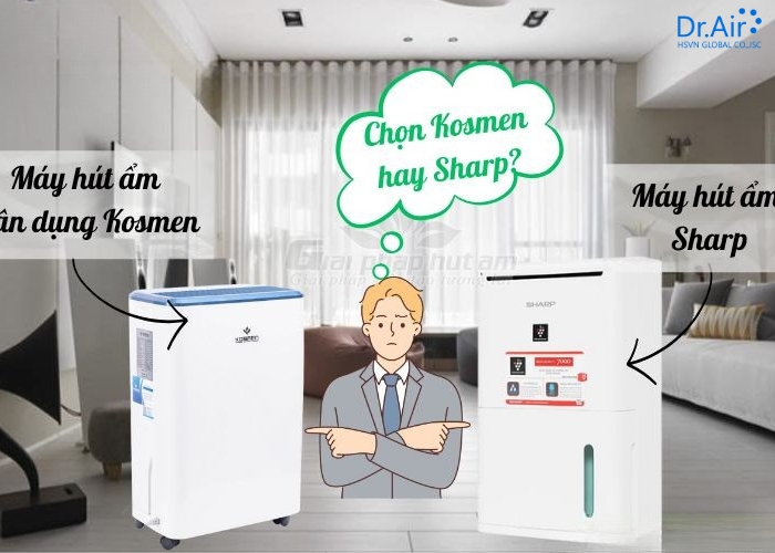 So sánh máy hút ẩm Sharp với các đối thủ (LG, Panasonic, Kosmen)