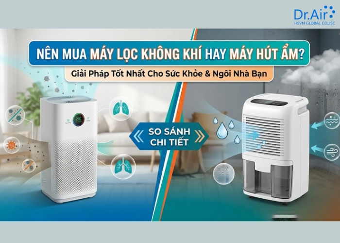 So sánh máy hút ẩm và máy lọc không khí (Bảng so sánh)
