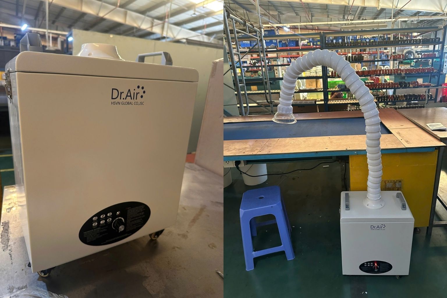 Dr.Air KL101 hỗ trợ khử mùi công đoạn dán keo PU tại ORTHOLITE Việt Nam