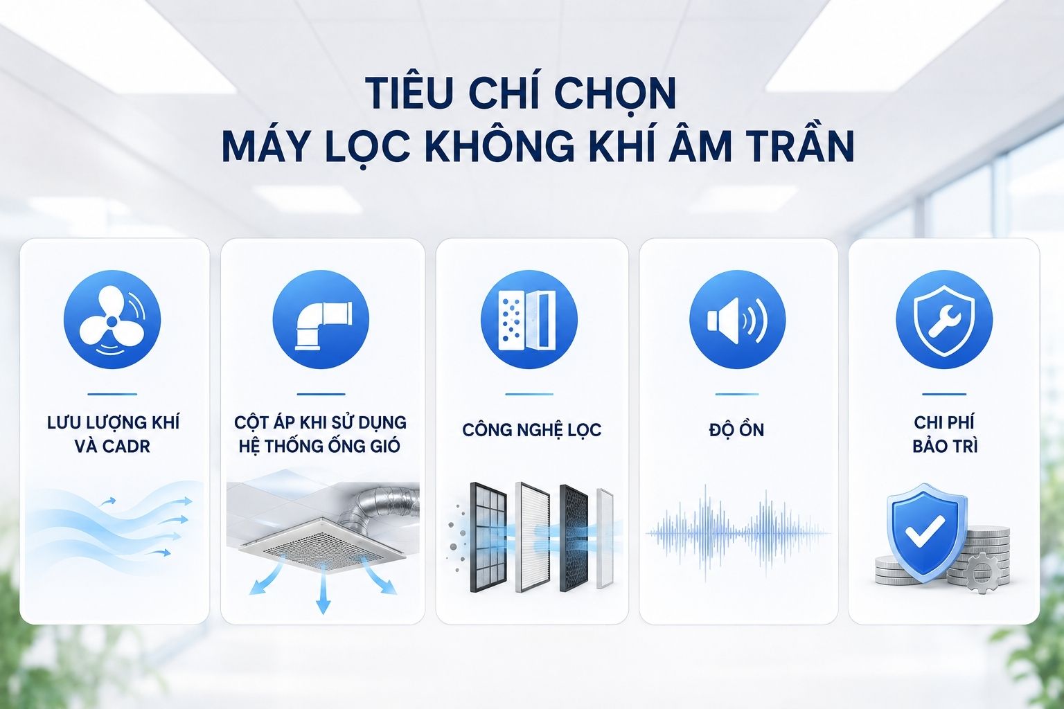 Tiêu chí chọn máy lọc không khí âm trần
