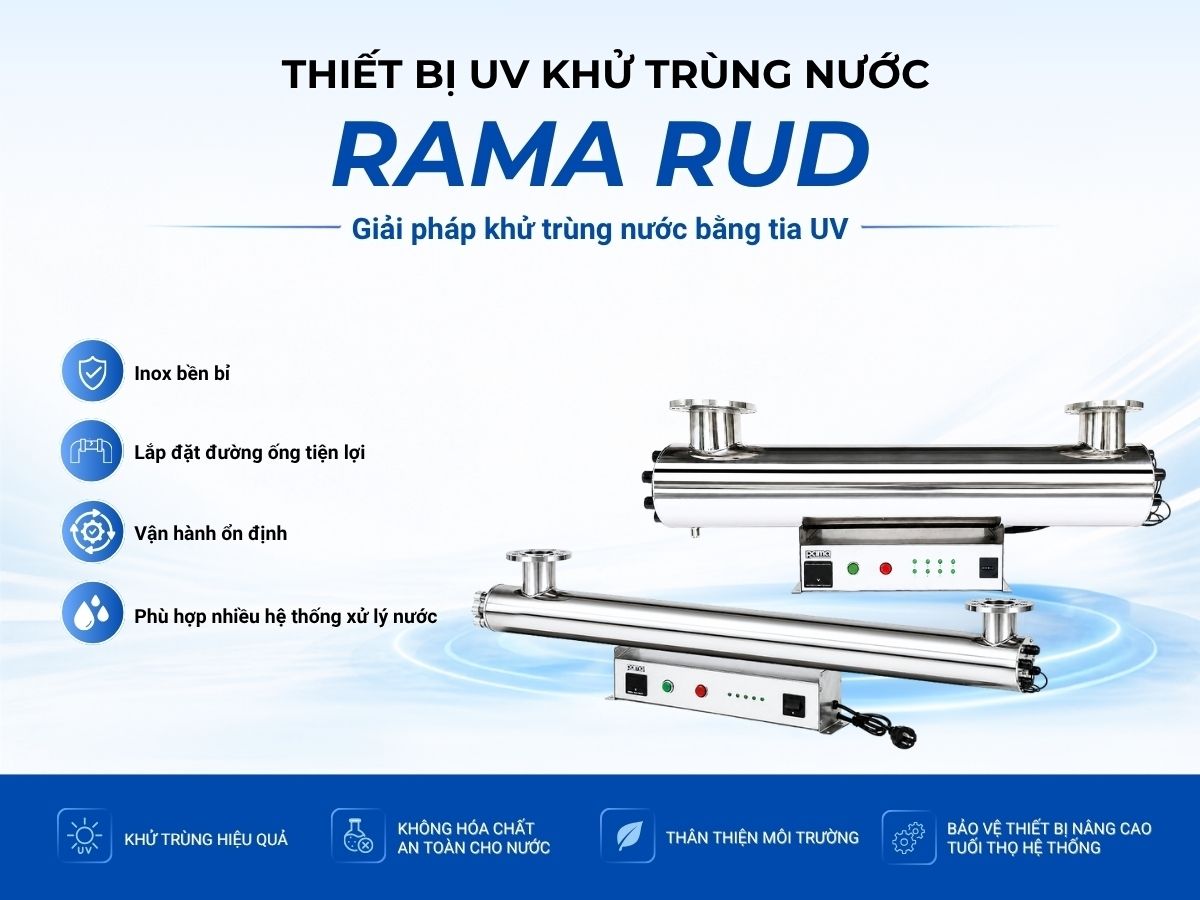 Thiết bị UV khử khuẩn nước cấp Rama RUD-6B80W