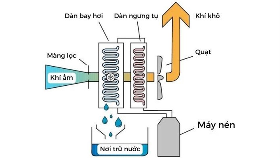 Sơ đồ nguyên lý hút ẩm ngưng tụ